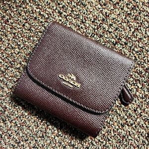 Coach metallic mulberry small wallet